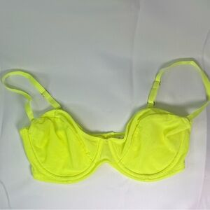 Splendid Intimates Neon Yellow Sheer Mesh Unlined Underwire Bra Size 32DD